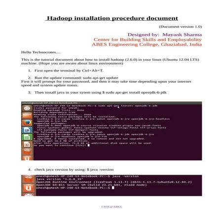 Hadoop installation steps | PDF