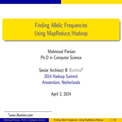 Finding Allelic Frequencies Using MapReduce/Hadoop