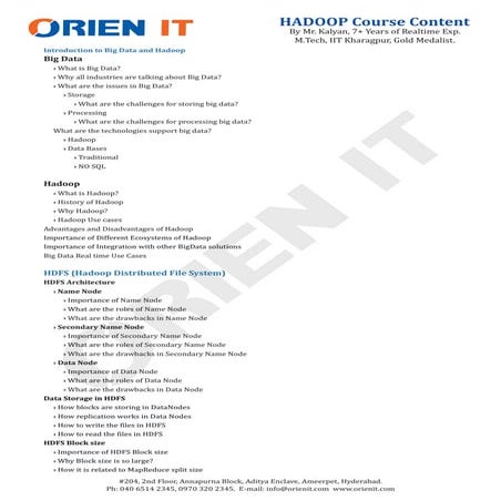 Hadoop training in hyderabad
