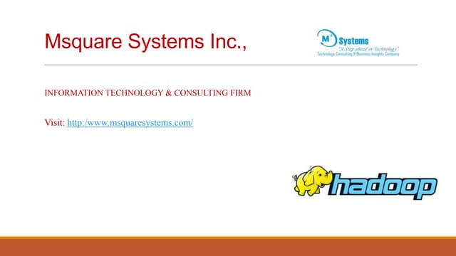 Brief Introduction about Hadoop and Core Services.