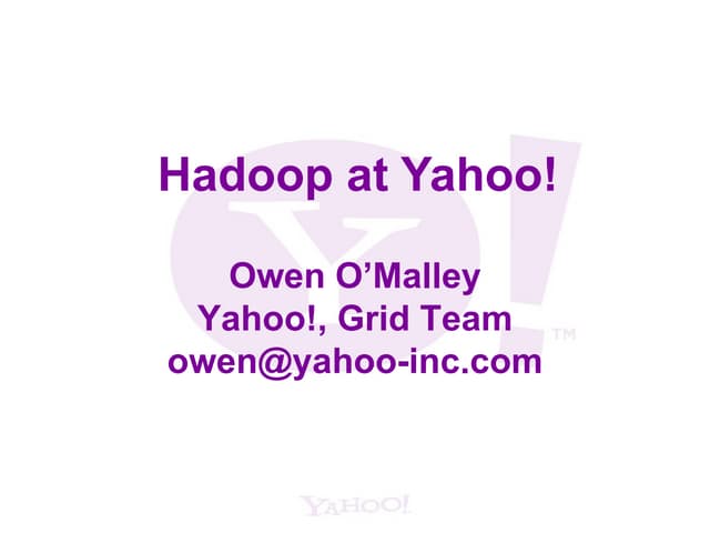 Hadoop basics