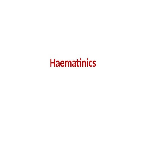 Pharmacological Drug presentation on haematinics | PPTX