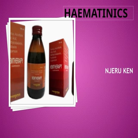 HAEMATINICS - clinical pharmacology two | PPTX