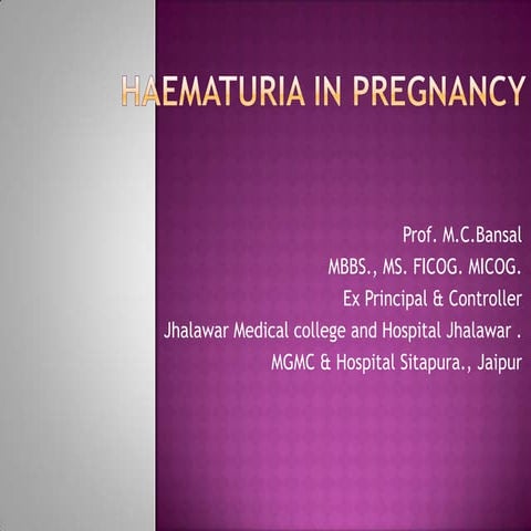 Haematuria in pregnancy