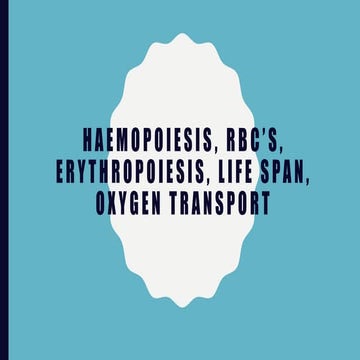 Haemopoiesis, RBC’s, erythropoiesis, life span, oxygen transport.pptx