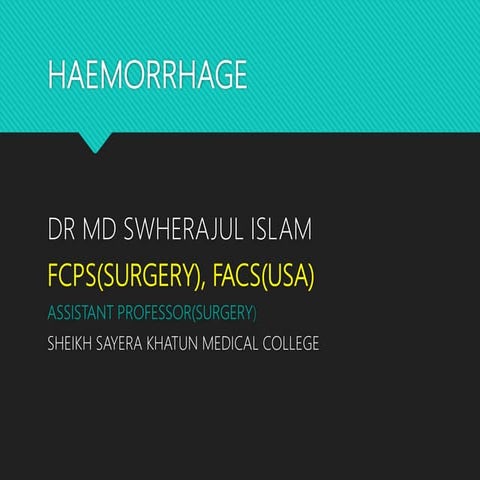 Lecture on Haemorrhage