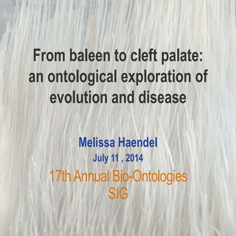 From baleen to cleft palate: an ontological exploration of evolution and dis...