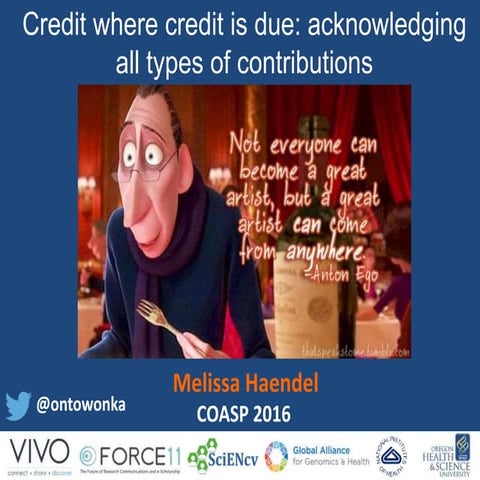 Credit where credit is due: acknowledging all types of contributions