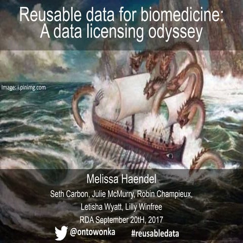 Reusable data for biomedicine:  A data licensing odyssey