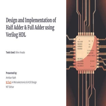 Design and Implementation of Half Adder & Full Adder using Verilog HDL