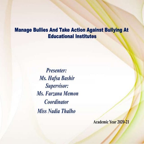 Manage Bullies And Take Action Against Bullying At Educational Institutes by ...