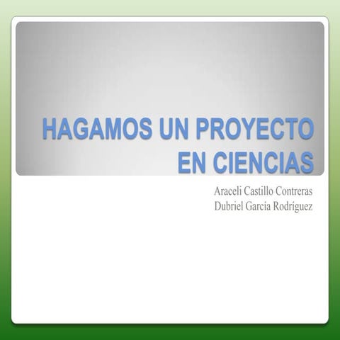 Hagamos Un Proyecto En Ciencias