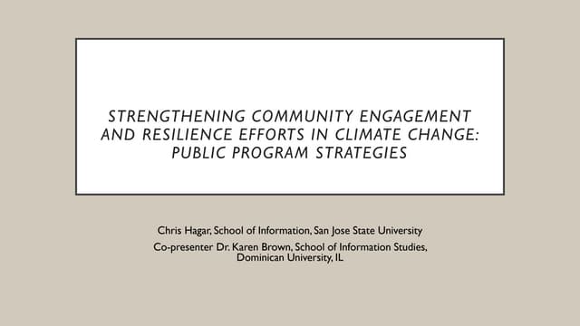Strengthening Community Engagement and Resilience Efforts in Climate Change: Public Program Strategies