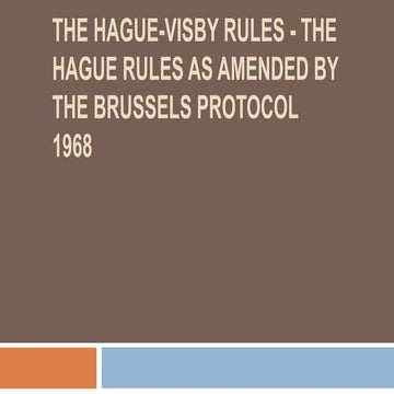 Hague visby rules