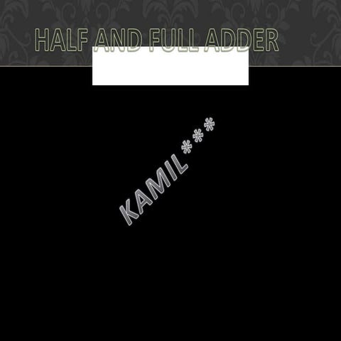 Half adder and full adder