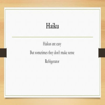 Haiku Poem poetry that is amazing slide show | PPTX