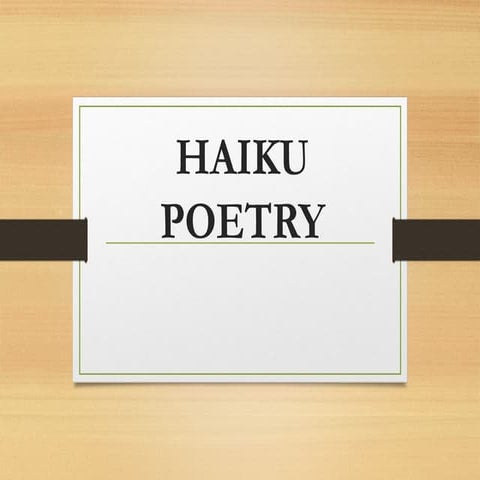 Haiku Poetry | PPT