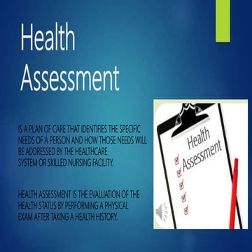 HEALTH ASSESSMENT intro to PHYSICAL ASSESSMENT and IPPA 2021