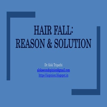 Hair fall: Cause & Solution