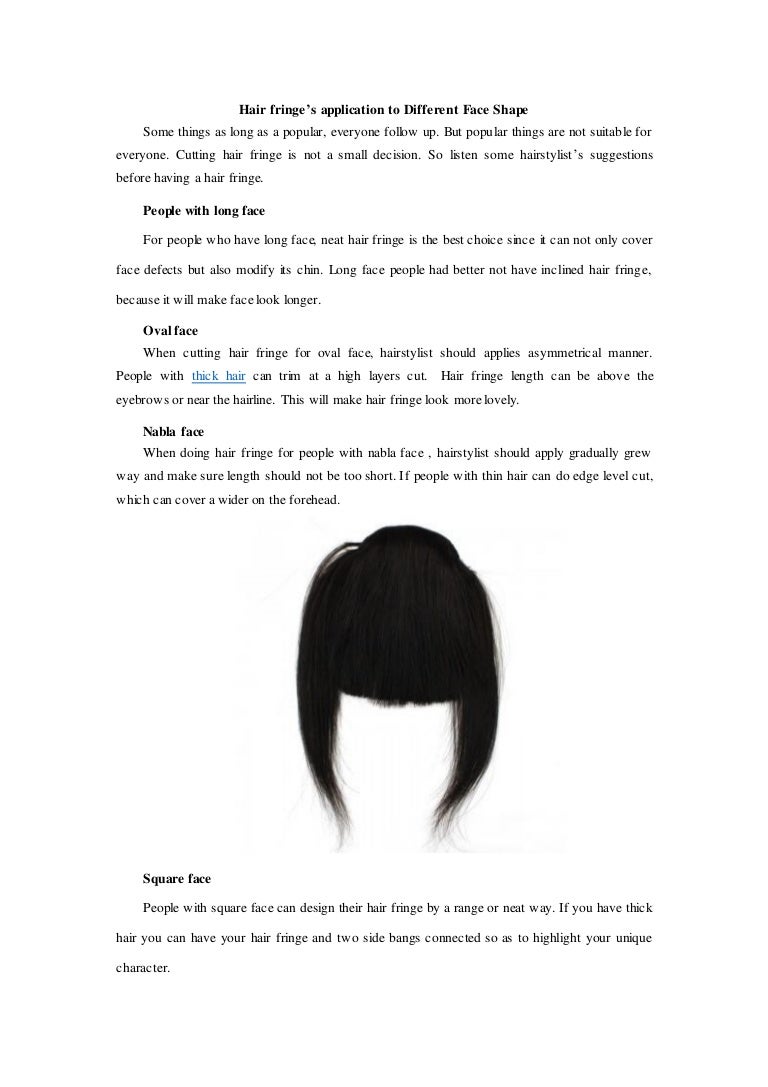 Hair Fringe S Application To Different Face Shape