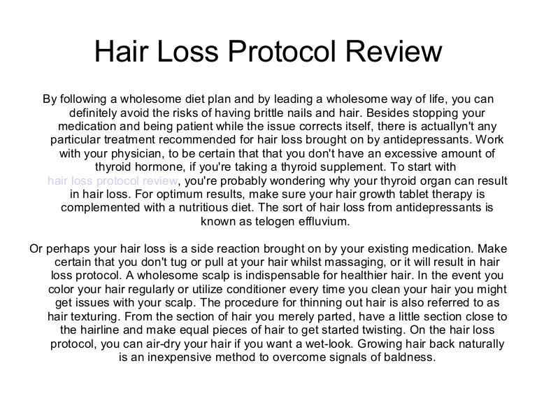 Hair loss protocol review