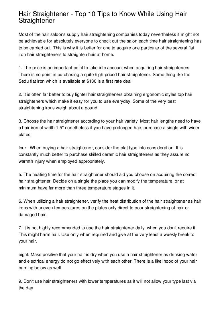Hair Straightener Top 10 Tips To Know While Using Hair Straightener