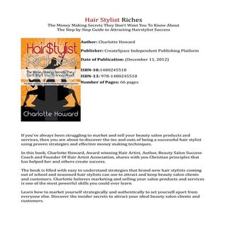 Hairstylist riches vol1 synopsis