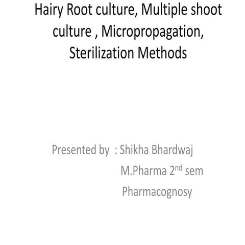 Hairy root culture, multiple shoot culture ,