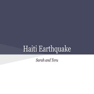 Haiti earthquake - Adjustments and ...