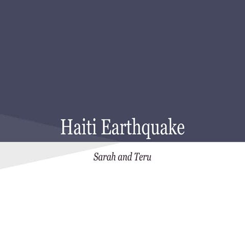 Haiti earthquake - Adjustments and Responses (Correct Ver) 