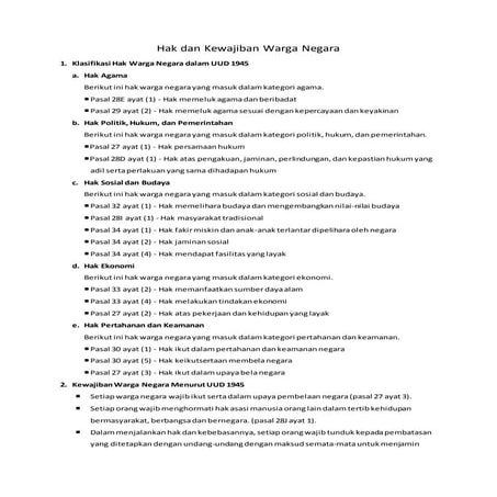 Hak dan kewajiban warga negara