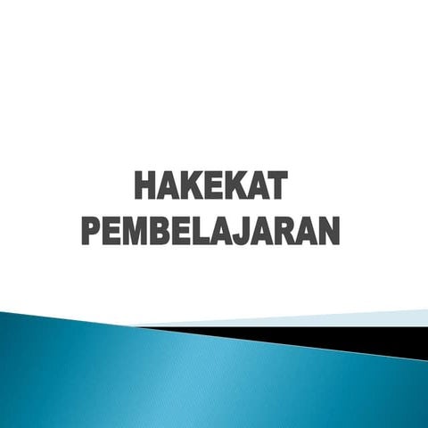 Hakekat pembelajaran
