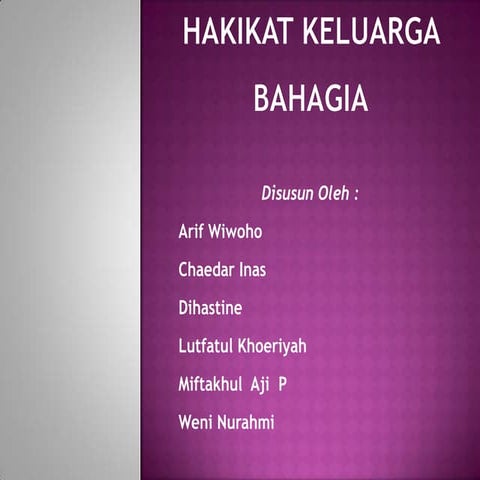 Hakikat keluarga bahagia