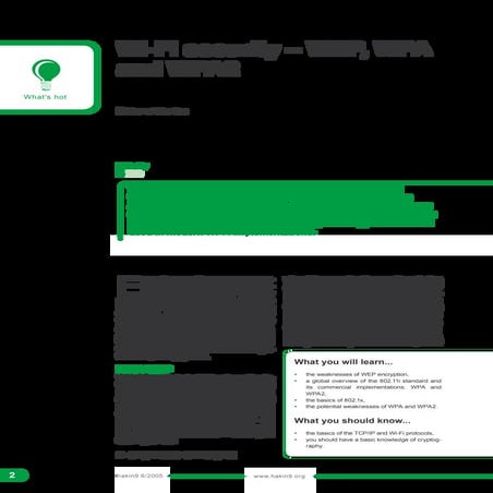 Wi-Fi security – WEP, WPA and WPA2