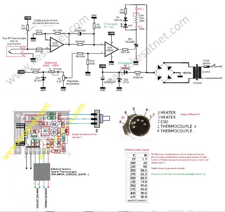 Hakko 936. Gordak 952. diy. analog soldering station. schematic