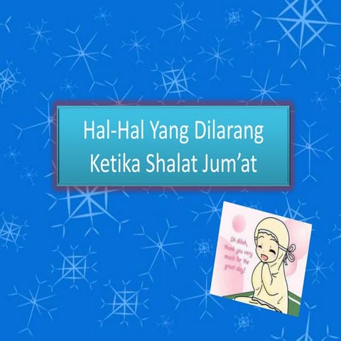 Hal hal yang dilarang ketika shalat jum’at