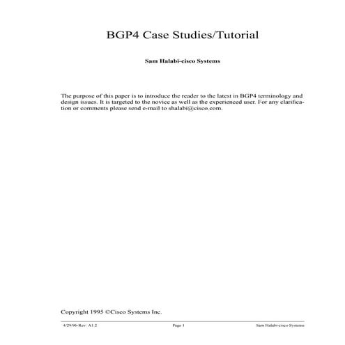 Halabi Bgp4 Case Studies Tutorial