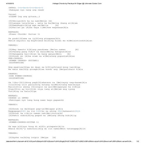 Halaga chords by parokya ni edgar @ ultimate guitar | PDF