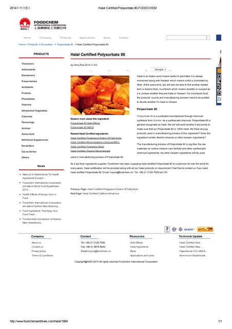 Malaysia Halal Certification - Ineligable Application | PDF