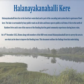 Understanding HalanayakanaHalli lake