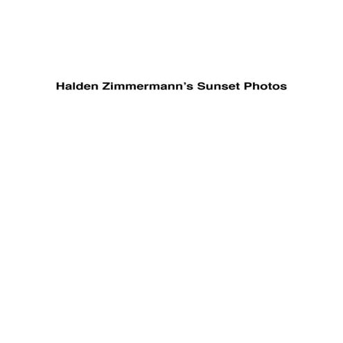 Halden Zimmermann - Sunset Photos