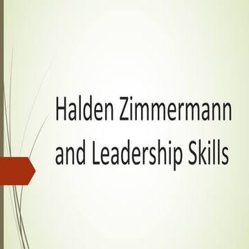 Halden zimmermann and leadership skills