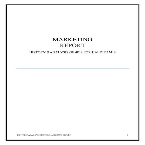 Haldirams 4p's analysis report