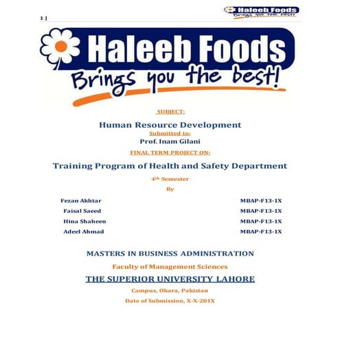 Haleeb foods training and development project