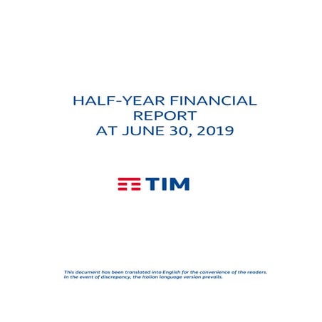 Half year financial report at June 30 2019