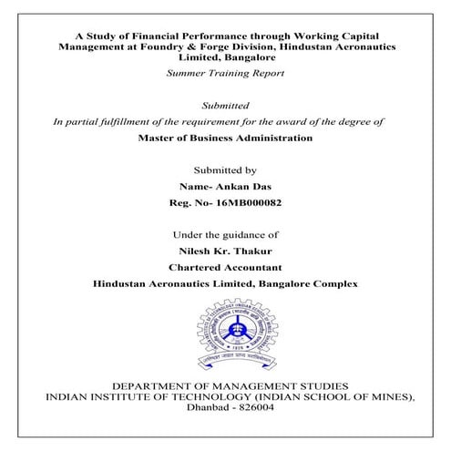 HAL finance Summer Training Report | PDF
