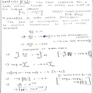 Half life derivation.