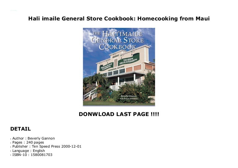 Hali imaile General Store Cookbook Homecooking from Maui