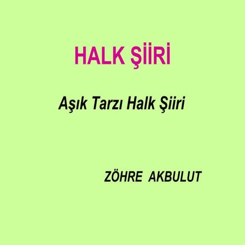 Halk şi̇i̇ri̇ | PPT