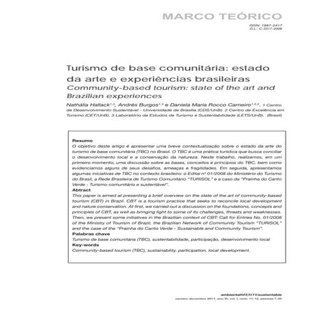 Hallack   estado da arte do turismo de base comunitária
